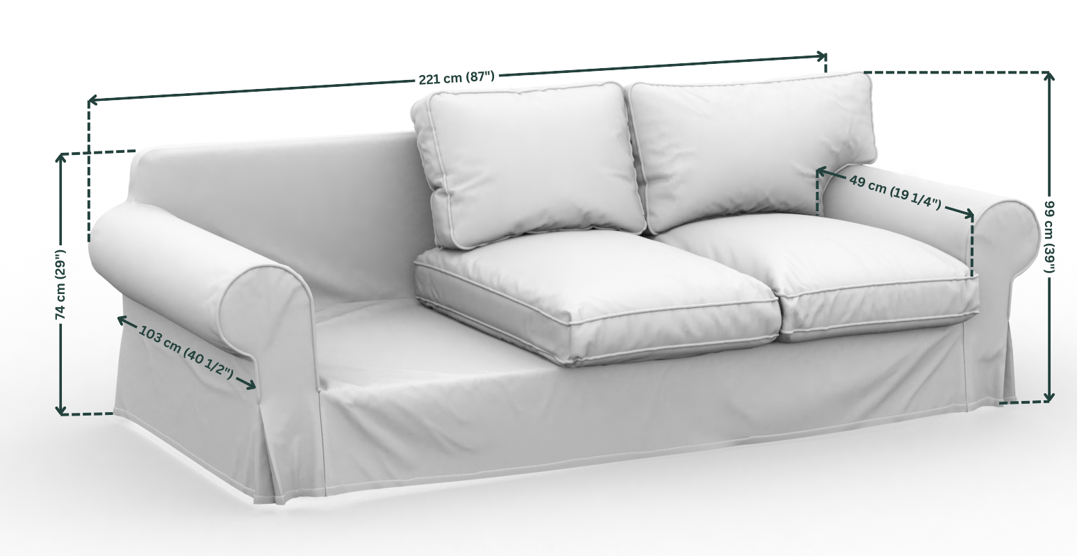 EKTORP 3 Seat IKEA Sofa Bed Cover Comfortly